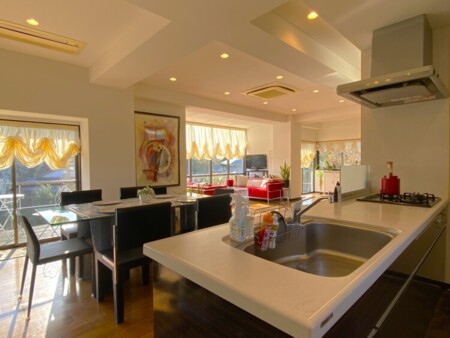 豪華なリビングダイニング